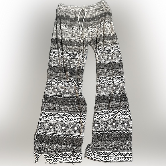 MR. BUHO COTTON NEW BOHO TRIABL PRINT PALAZZO PANTS - Picture 1 of 8